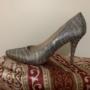 Silver Metallic Pumps